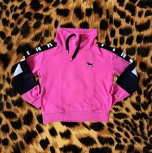 Y2k Victoria's Secret Pink Hot Pink Cowl neck Sweatshirt Size XS